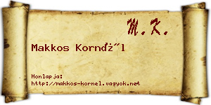 Makkos Kornél névjegykártya